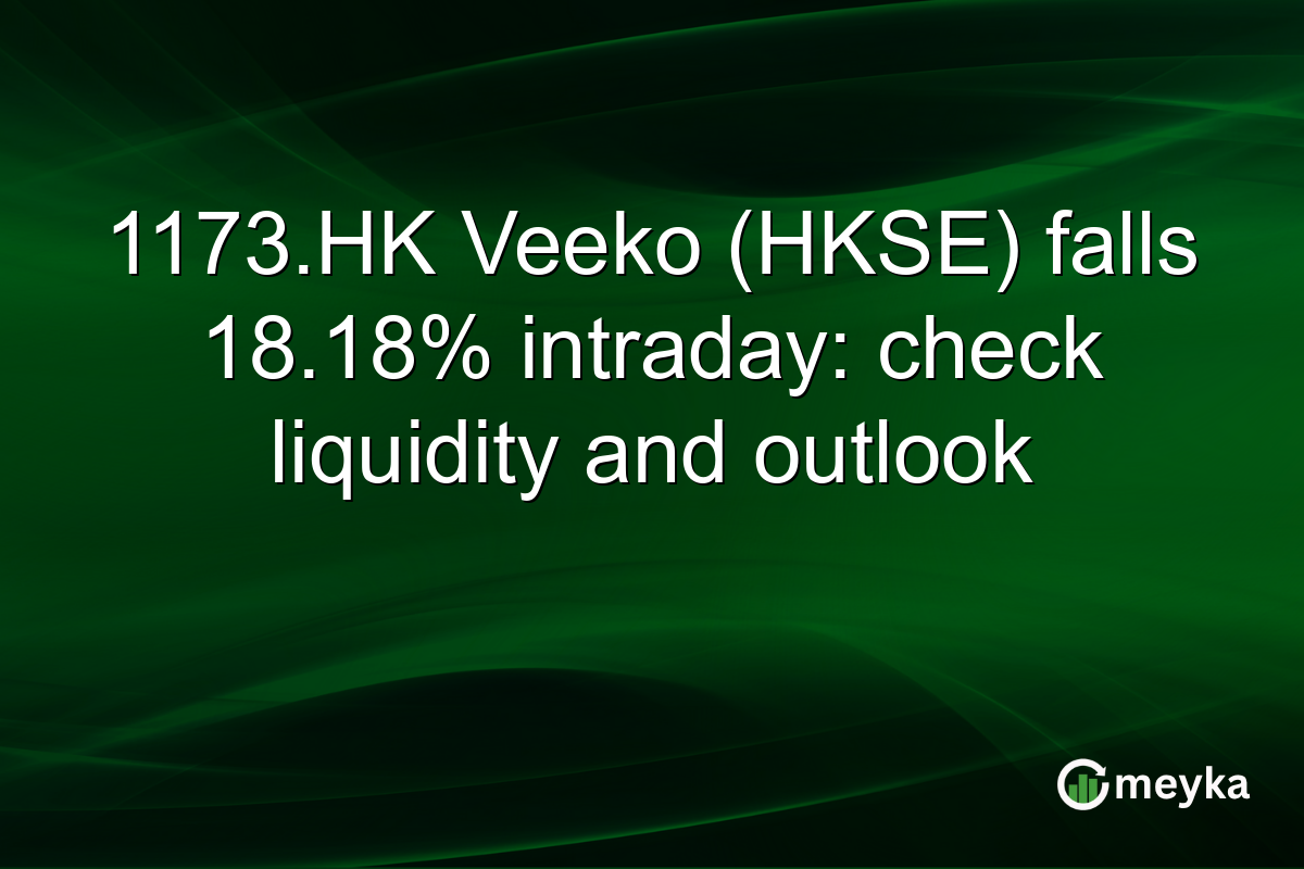 1173.HK Veeko (HKSE) falls 18.18% intraday: check liquidity and outlook