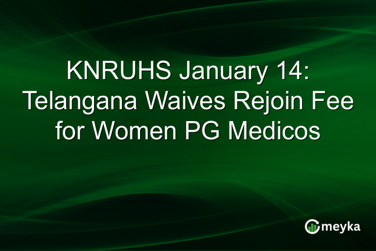KNRUHS January 14: Telangana Waives Rejoin Fee for Women PG Medicos