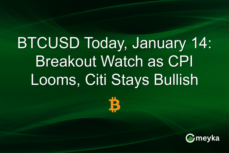 BTCUSD Today, January 14: Breakout Watch as CPI Looms, Citi Stays Bullish
