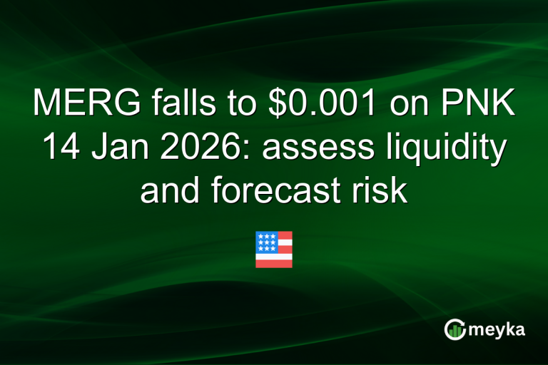 MERG falls to $0.001 on PNK 14 Jan 2026: assess liquidity and forecast risk