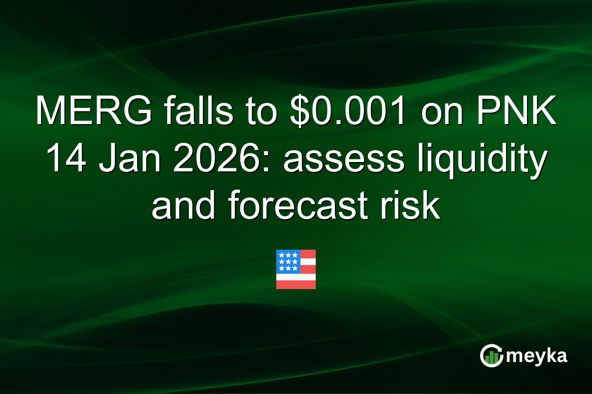 MERG falls to $0.001 on PNK 14 Jan 2026: assess liquidity and forecast risk