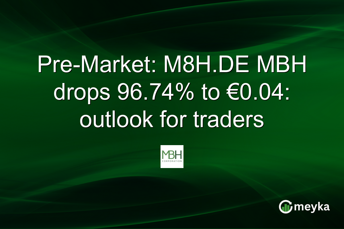 Pre-Market: M8H.DE MBH drops 96.74% to €0.04: outlook for traders