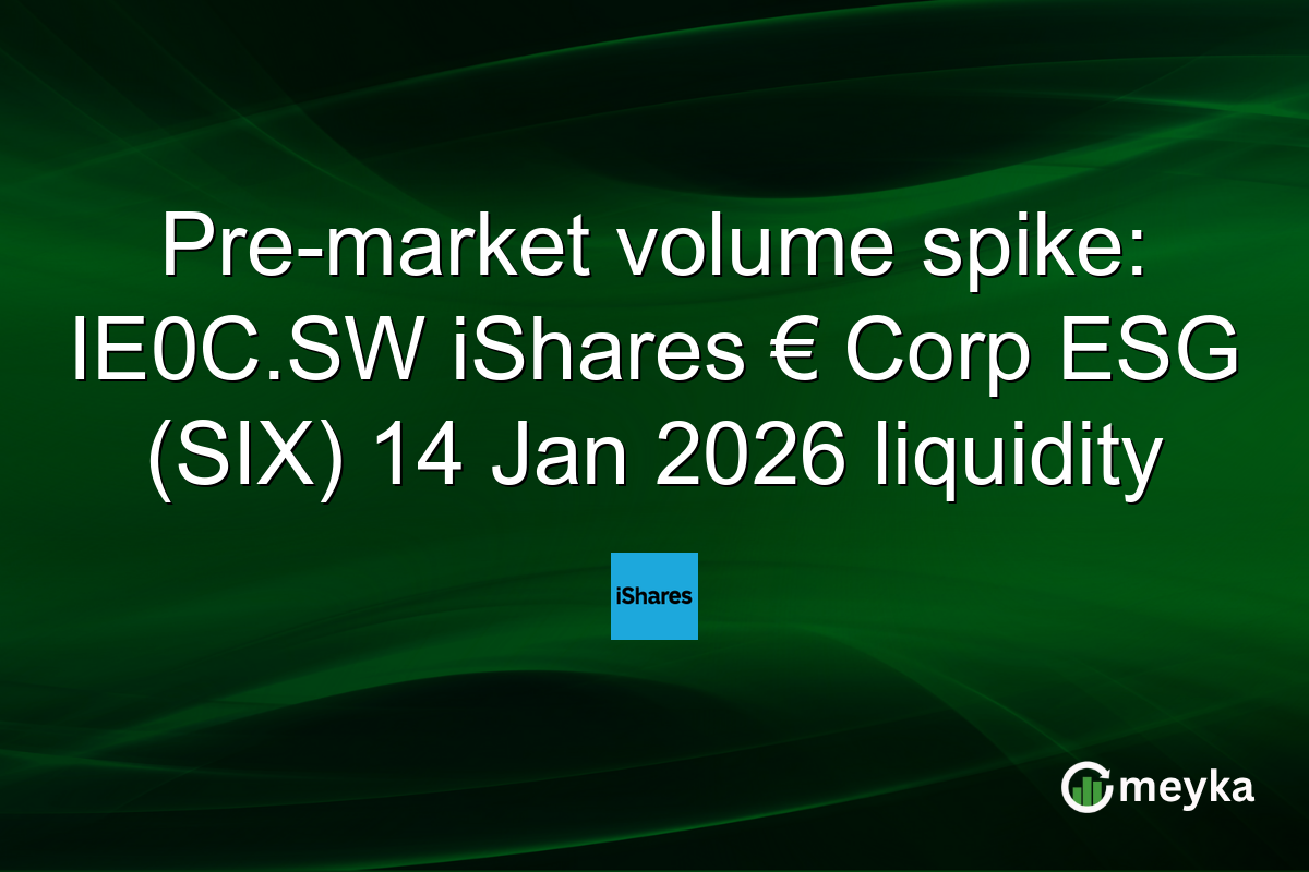 Pre-market volume spike: IE0C.SW iShares € Corp ESG (SIX) 14 Jan 2026 liquidity