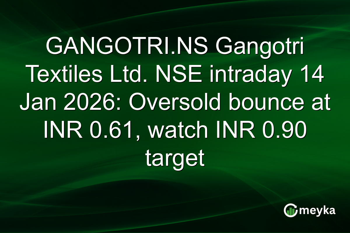 GANGOTRI.NS Gangotri Textiles Ltd. NSE intraday 14 Jan 2026: Oversold bounce at INR 0.61, watch INR 0.90 target