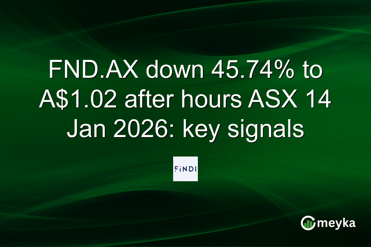 FND.AX down 45.74% to A$1.02 after hours ASX 14 Jan 2026: key signals