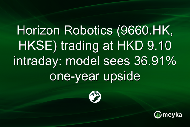 Horizon Robotics (9660.HK, HKSE) trading at HKD 9.10 intraday: model sees 36.91% one-year upside