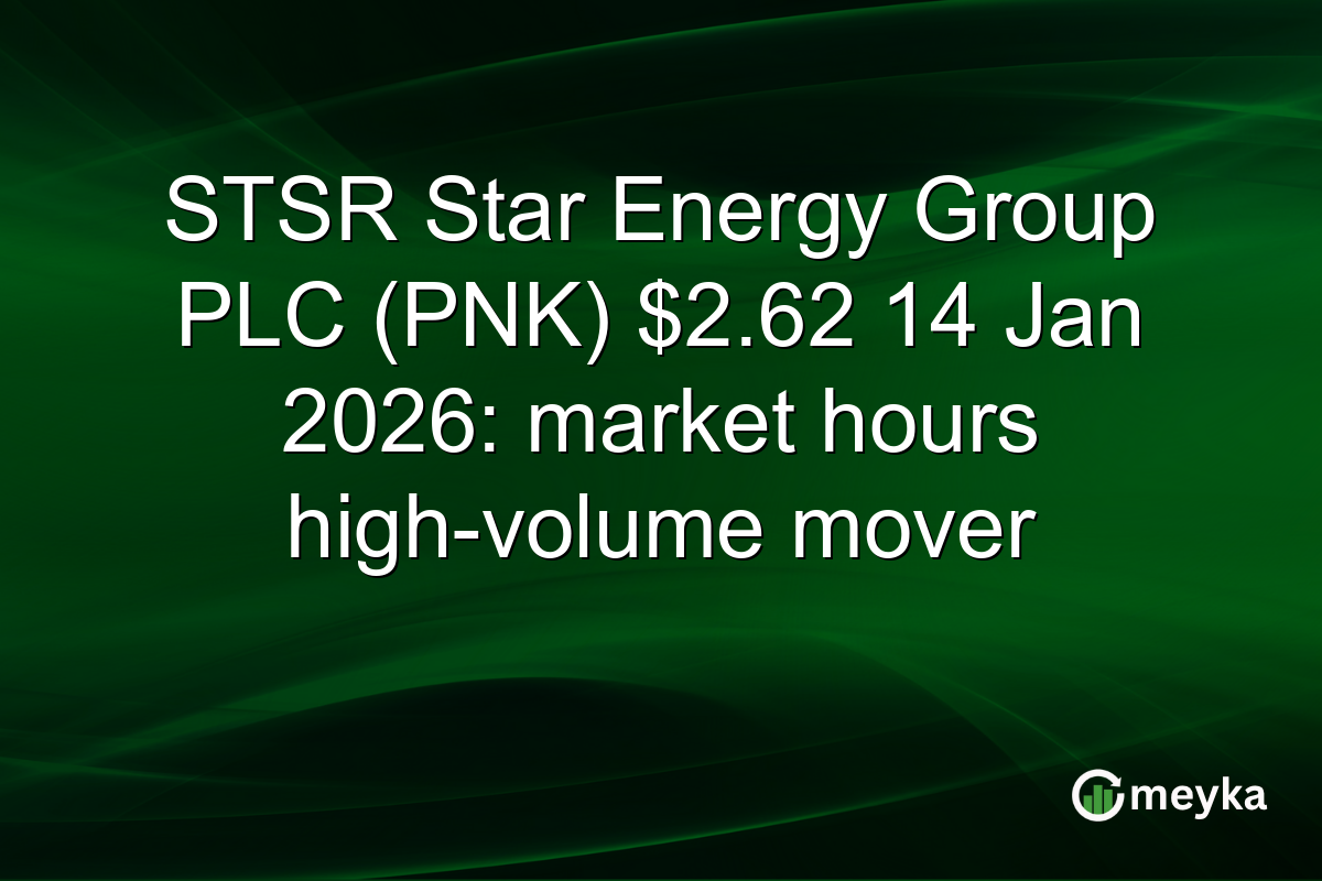 STSR Star Energy Group PLC (PNK) $2.62 14 Jan 2026: market hours high-volume mover