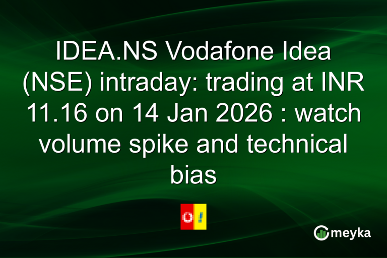 IDEA.NS Vodafone Idea (NSE) intraday: trading at INR 11.16 on 14 Jan 2026 : watch volume spike and technical bias