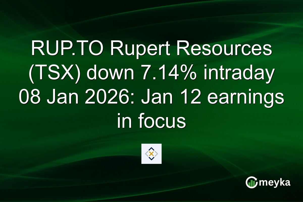 RUP.TO Rupert Resources (TSX) down 7.14% intraday 08 Jan 2026: Jan 12 earnings in focus