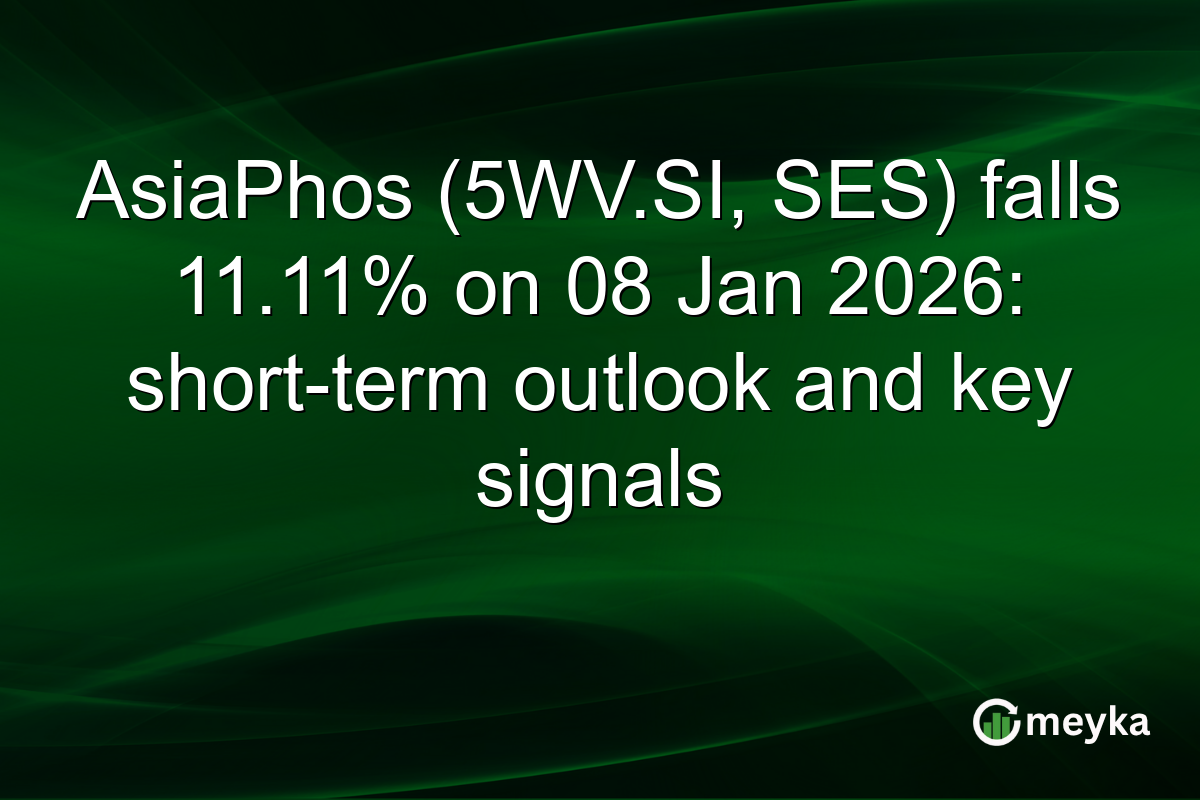 AsiaPhos (5WV.SI, SES) falls 11.11% on 08 Jan 2026: short-term outlook and key signals