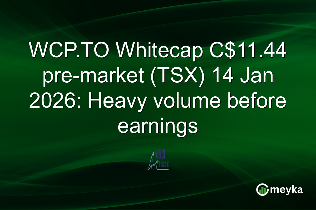WCP.TO Whitecap C$11.44 pre-market (TSX) 14 Jan 2026: Heavy volume before earnings