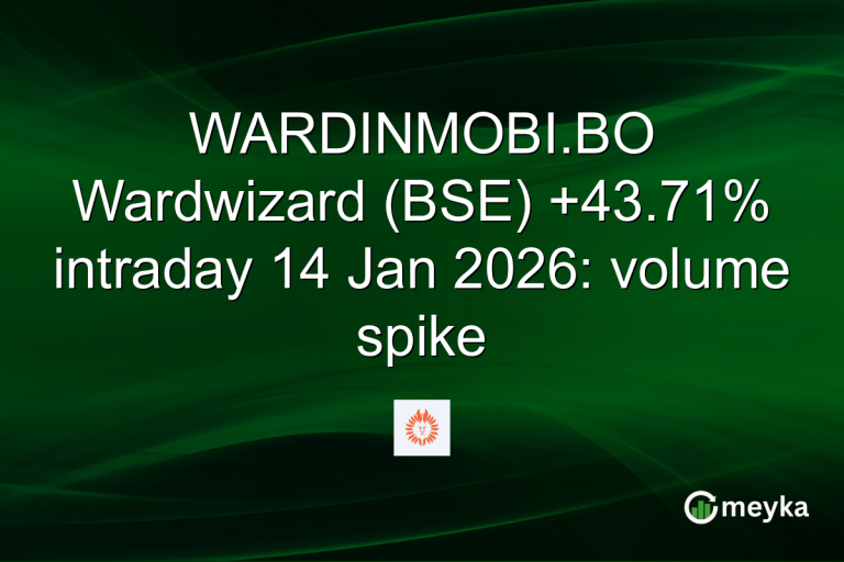 WARDINMOBI.BO Wardwizard (BSE) +43.71% intraday 14 Jan 2026: volume spike