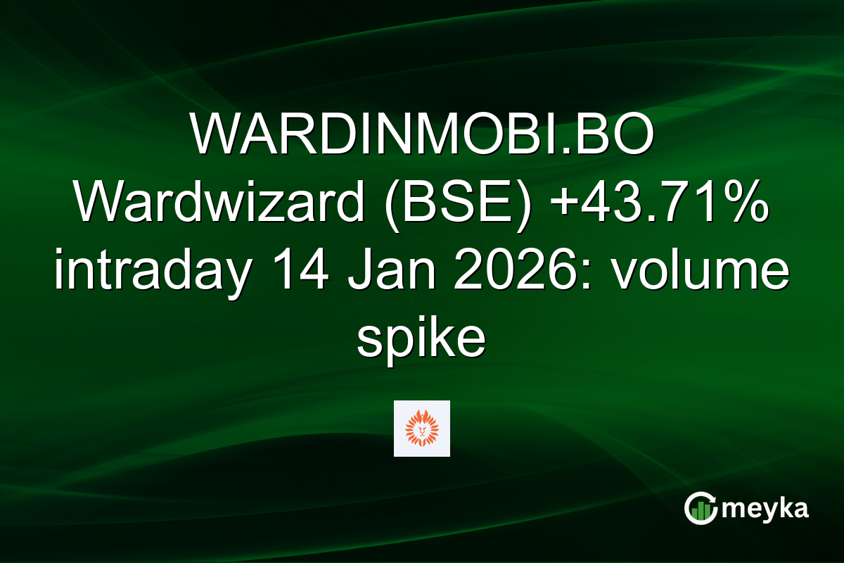 WARDINMOBI.BO Wardwizard (BSE) +43.71% intraday 14 Jan 2026: volume spike