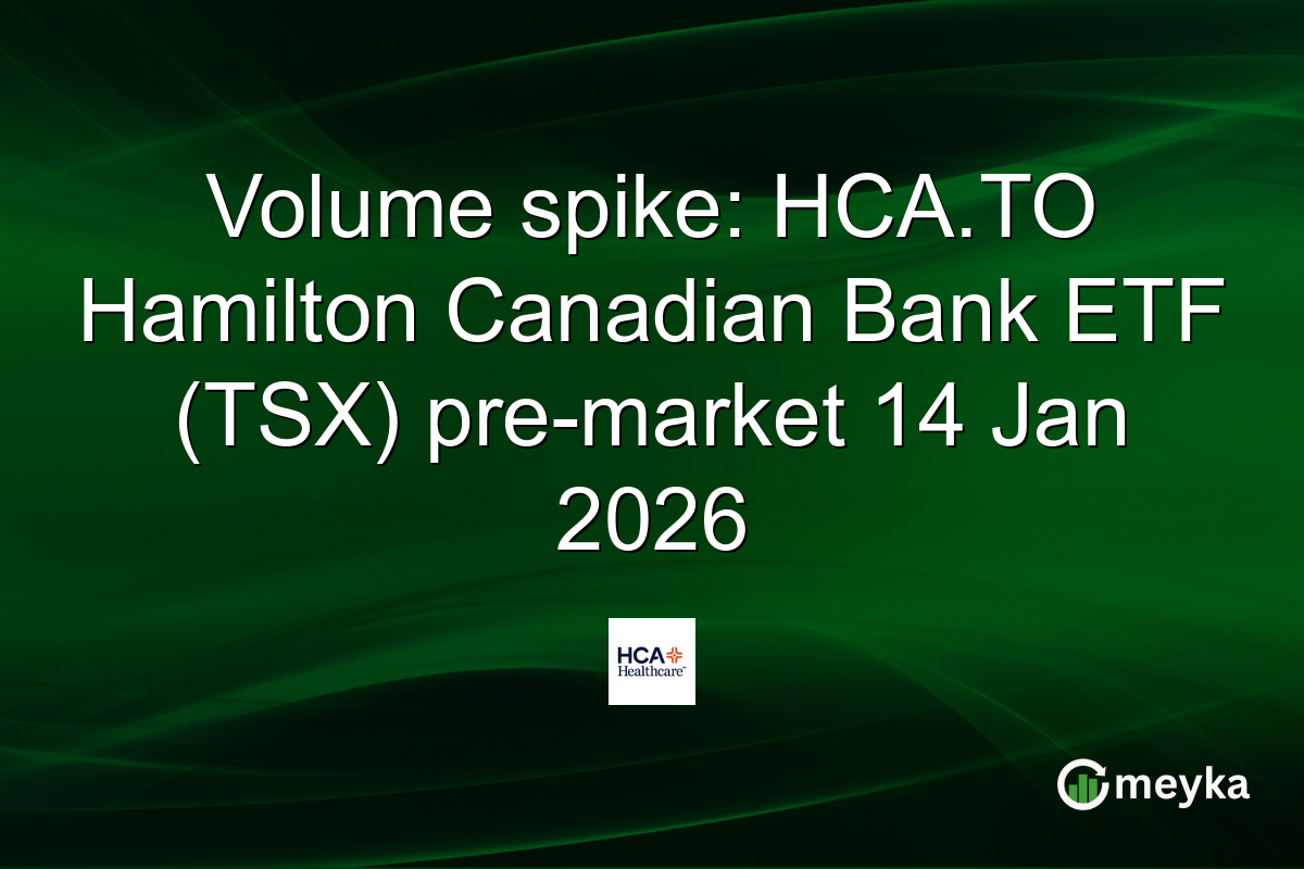 Volume spike: HCA.TO Hamilton Canadian Bank ETF (TSX) pre-market 14 Jan 2026