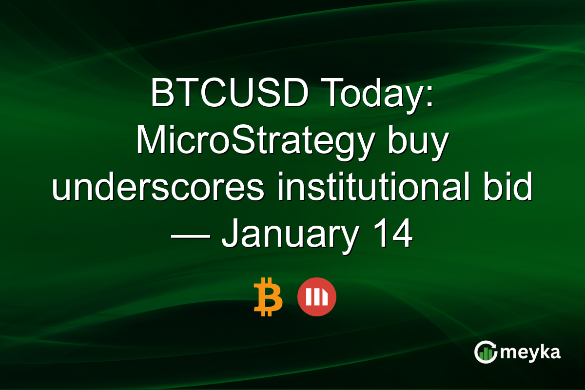 BTCUSD Today: MicroStrategy buy underscores institutional bid — January 14