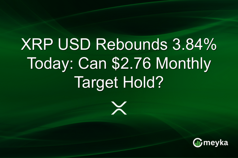 XRP USD Rebounds 3.84% Today: Can $2.76 Monthly Target Hold?