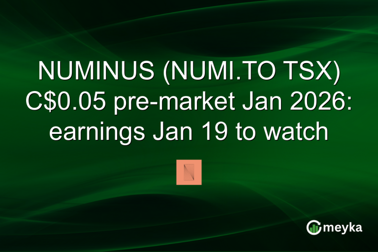 NUMINUS (NUMI.TO TSX) C$0.05 pre-market Jan 2026: earnings Jan 19 to watch