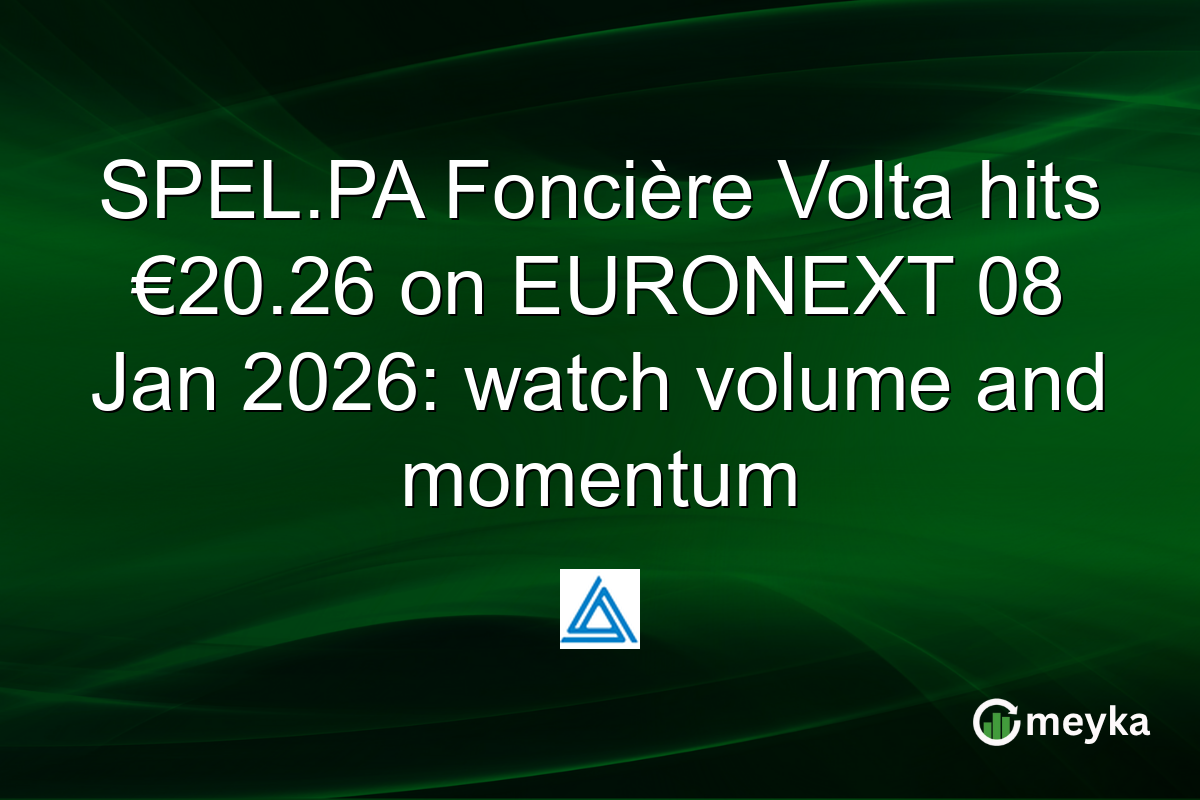 SPEL.PA Foncière Volta hits €20.26 on EURONEXT 08 Jan 2026: watch volume and momentum