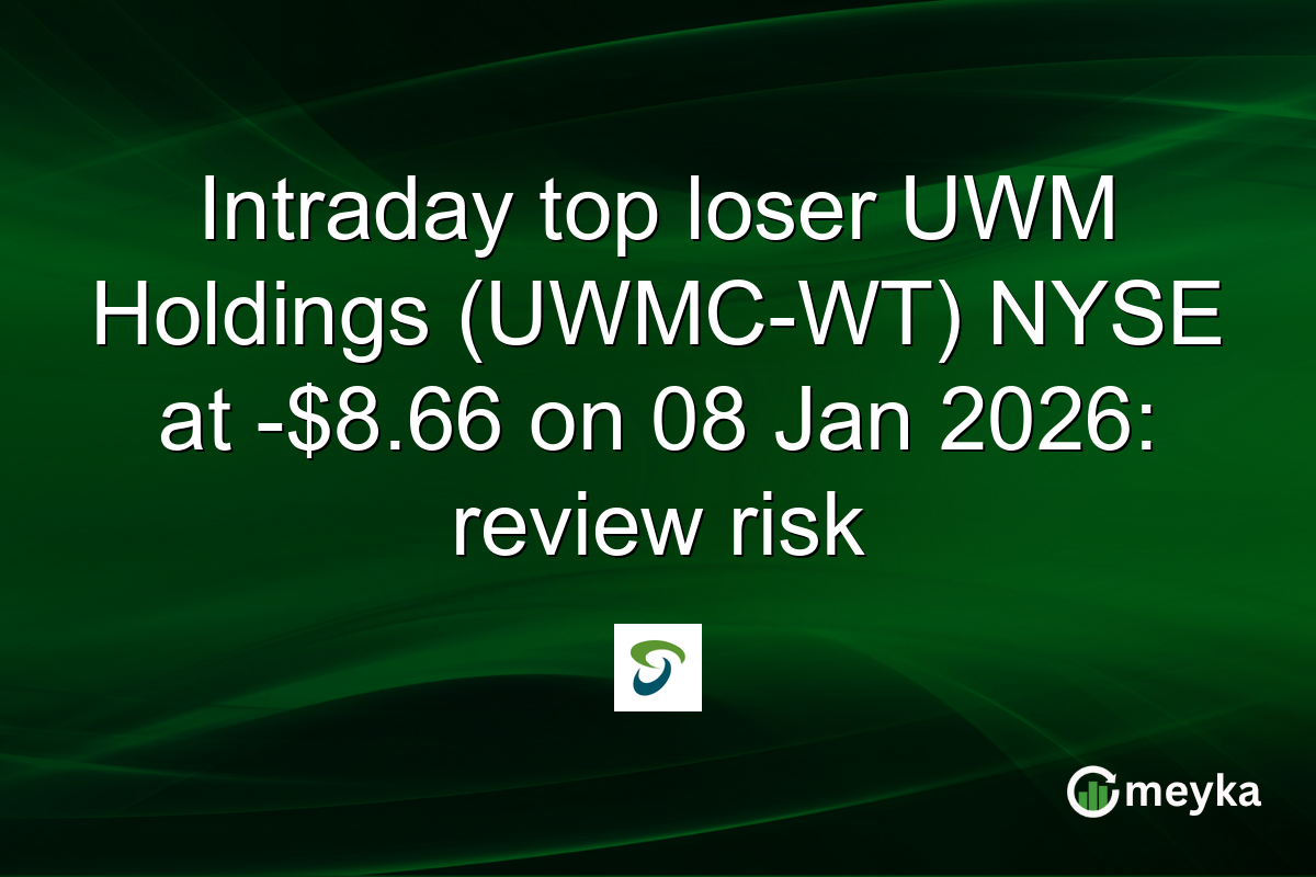 Intraday top loser UWM Holdings (UWMC-WT) NYSE at -$8.66 on 08 Jan 2026: review risk