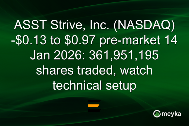 ASST Strive, Inc. (NASDAQ) -$0.13 to $0.97 pre-market 14 Jan 2026: 361,951,195 shares traded, watch technical setup
