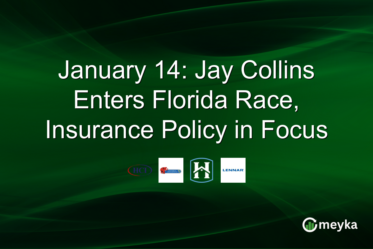 January 14: Jay Collins Enters Florida Race, Insurance Policy in Focus