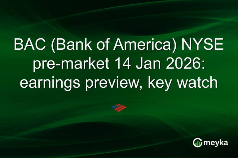 BAC (Bank of America) NYSE pre-market 14 Jan 2026: earnings preview, key watch