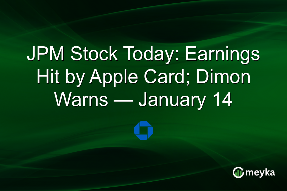 JPM Stock Today: Earnings Hit by Apple Card; Dimon Warns — January 14