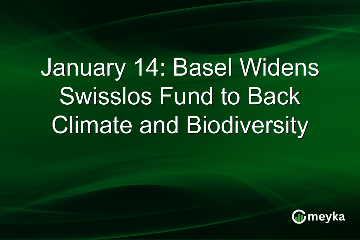 January 14: Basel Widens Swisslos Fund to Back Climate and Biodiversity