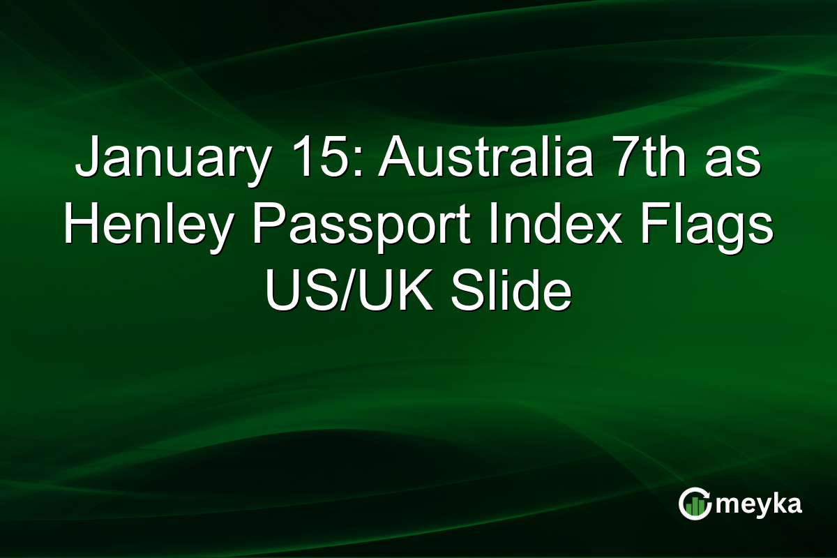 January 15: Australia 7th as Henley Passport Index Flags US/UK Slide
