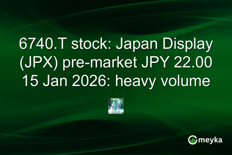 6740.T stock: Japan Display (JPX) pre-market JPY 22.00 15 Jan 2026: heavy volume