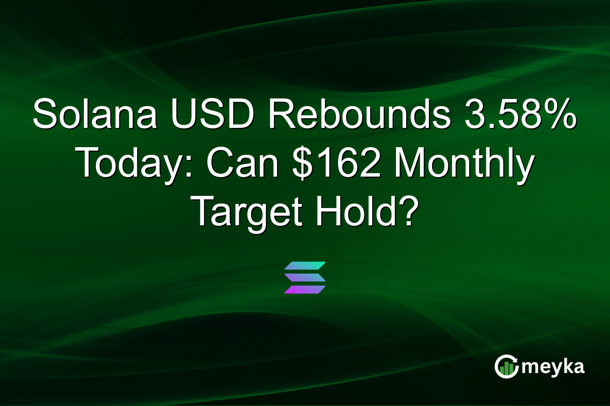 Solana USD Rebounds 3.58% Today: Can $162 Monthly Target Hold?
