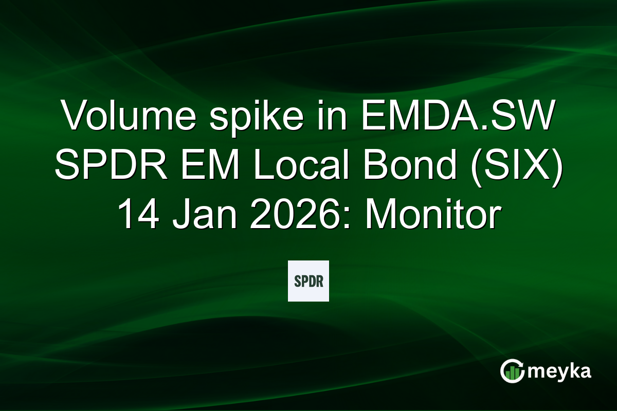 Volume spike in EMDA.SW SPDR EM Local Bond (SIX) 14 Jan 2026: Monitor