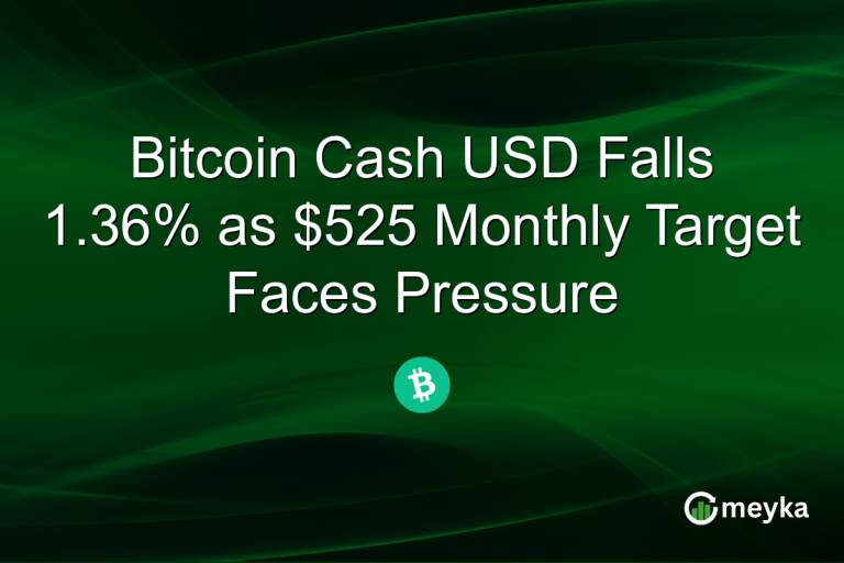 Bitcoin Cash USD Falls 1.36% as $525 Monthly Target Faces Pressure