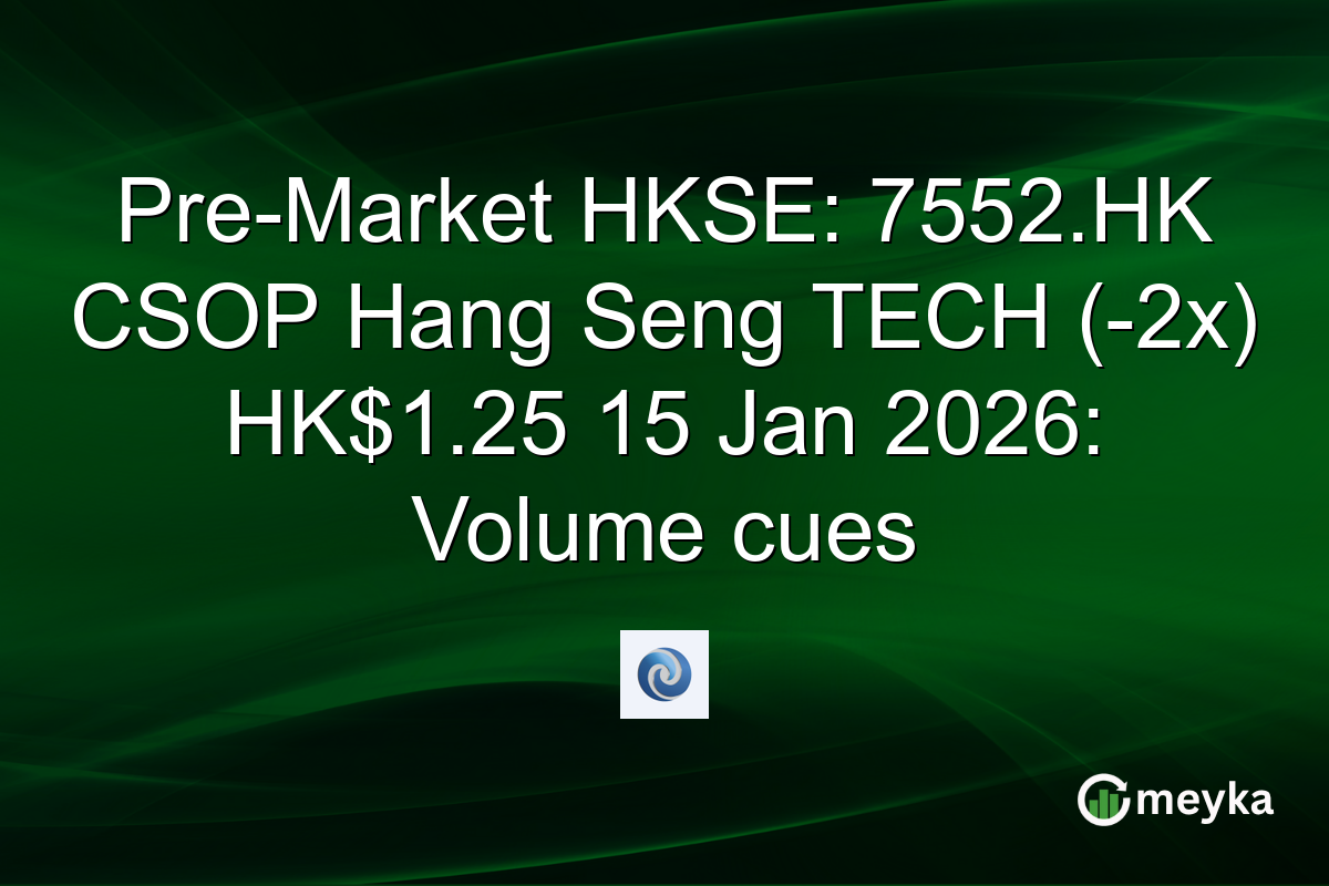 Pre-Market HKSE: 7552.HK CSOP Hang Seng TECH (-2x) HK$1.25 15 Jan 2026: Volume cues