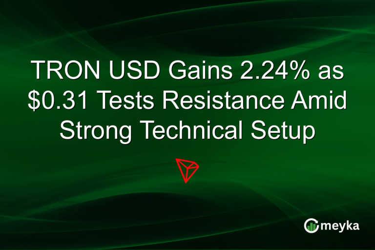 TRON USD Gains 2.24% as $0.31 Tests Resistance Amid Strong Technical Setup