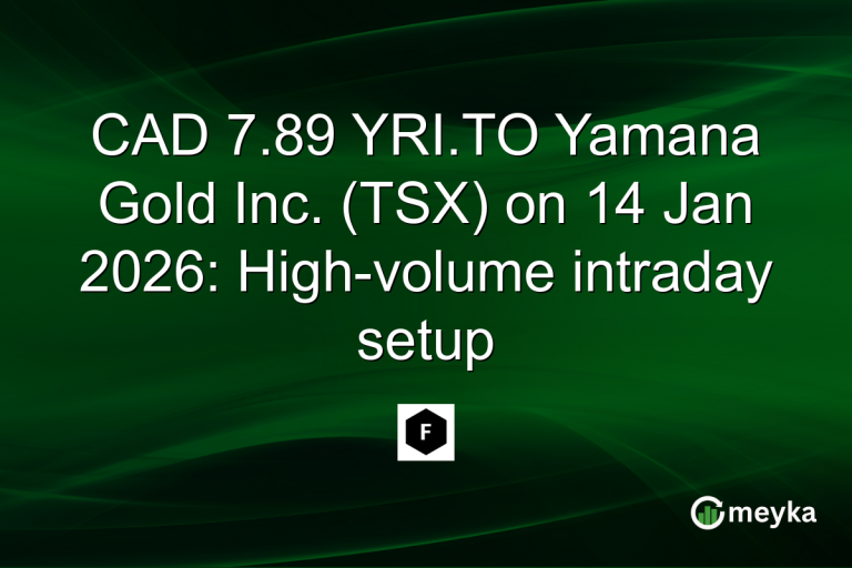 CAD 7.89 YRI.TO Yamana Gold Inc. (TSX) on 14 Jan 2026: High-volume intraday setup