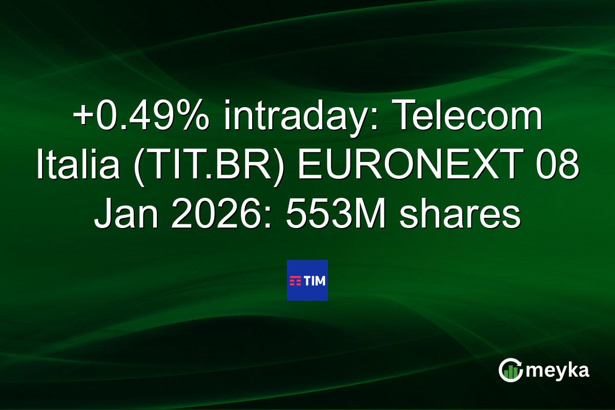 +0.49% intraday: Telecom Italia (TIT.BR) EURONEXT 08 Jan 2026: 553M shares