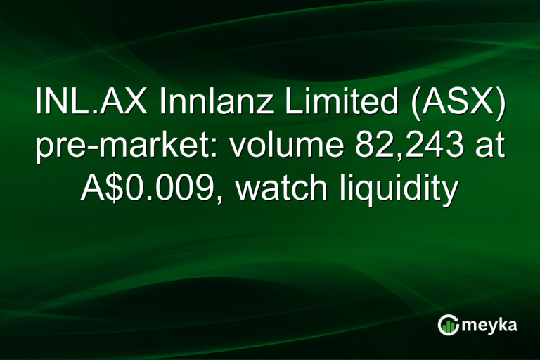 INL.AX Innlanz Limited (ASX) pre-market: volume 82,243 at A$0.009, watch liquidity