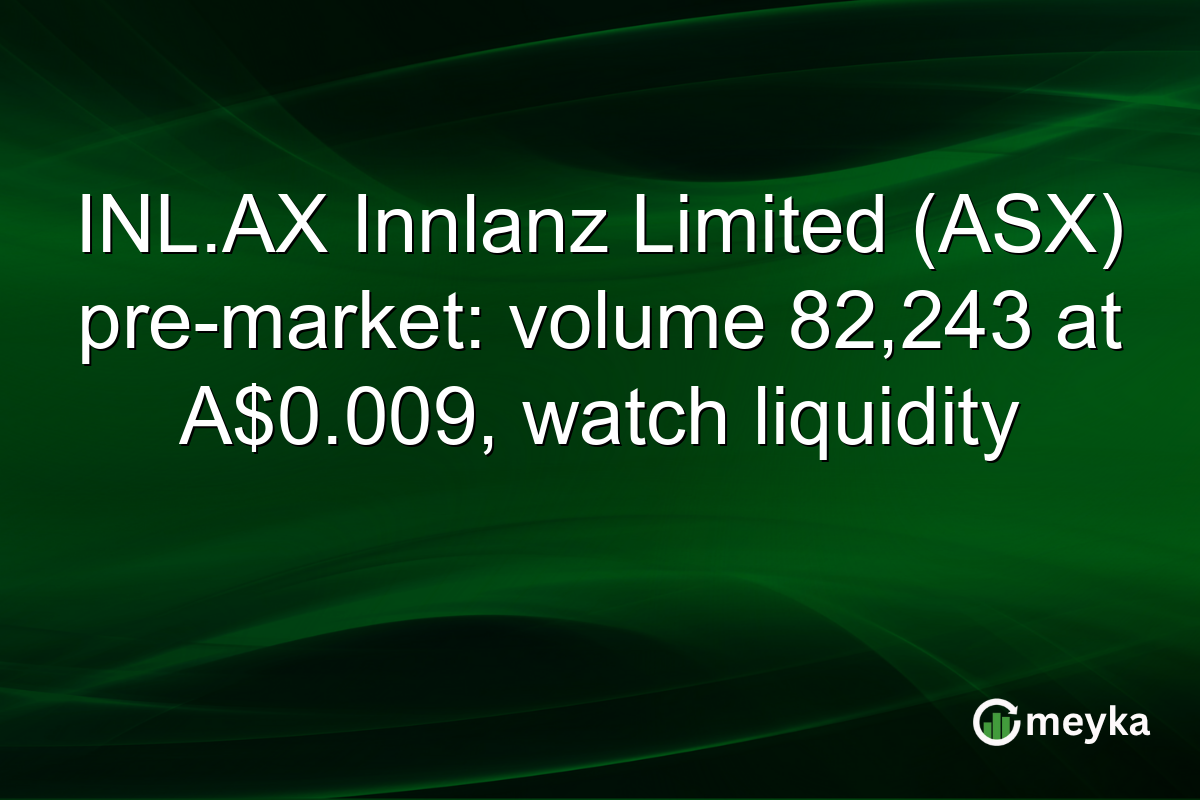 INL.AX Innlanz Limited (ASX) pre-market: volume 82,243 at A$0.009, watch liquidity
