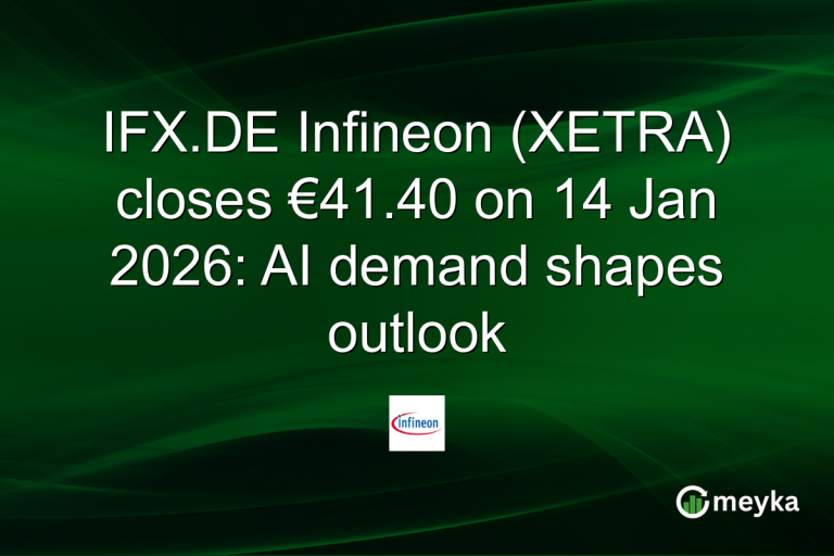 IFX.DE Infineon (XETRA) closes €41.40 on 14 Jan 2026: AI demand shapes outlook