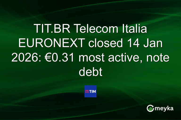 TIT.BR Telecom Italia EURONEXT closed 14 Jan 2026: €0.31 most active, note debt