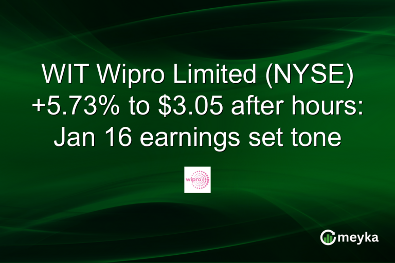 WIT Wipro Limited (NYSE) +5.73% to $3.05 after hours: Jan 16 earnings set tone