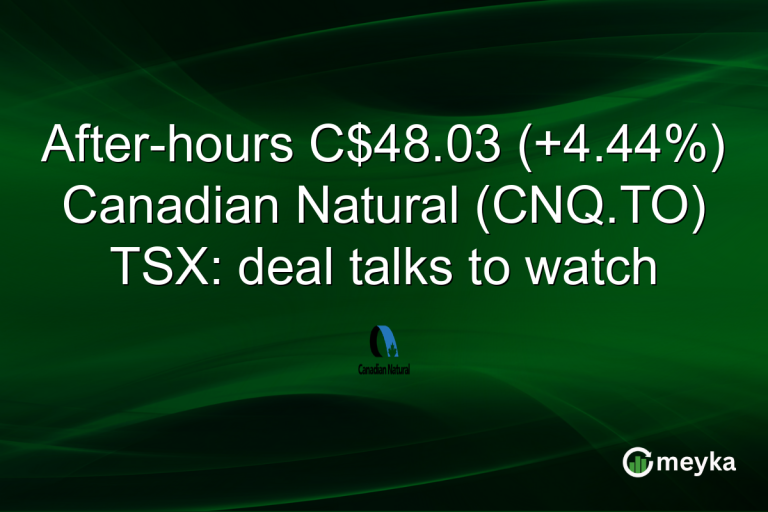 After-hours C$48.03 (+4.44%) Canadian Natural (CNQ.TO) TSX: deal talks to watch