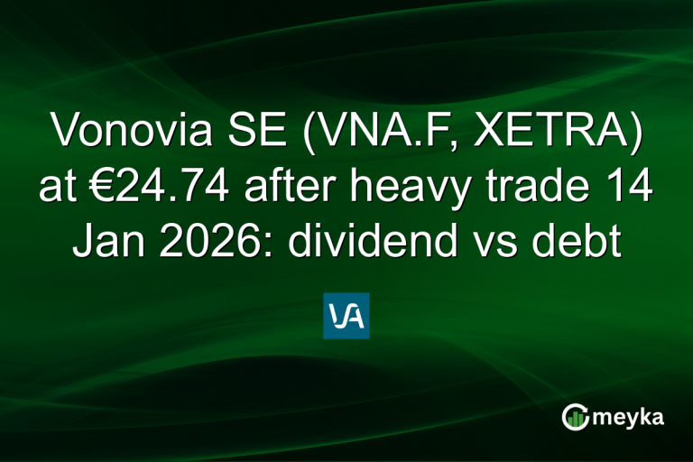 Vonovia SE (VNA.F, XETRA) at €24.74 after heavy trade 14 Jan 2026: dividend vs debt