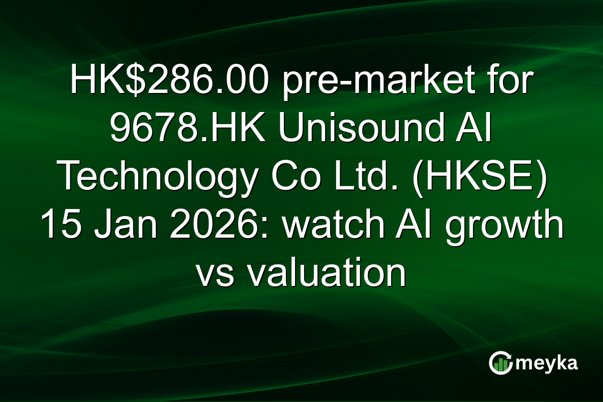 HK$286.00 pre-market for 9678.HK Unisound AI Technology Co Ltd. (HKSE) 15 Jan 2026: watch AI growth vs valuation