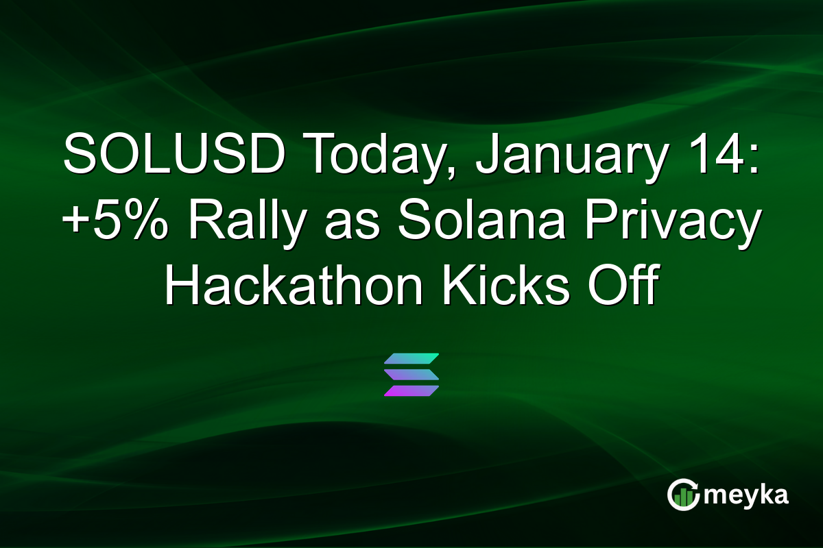 SOLUSD Today, January 14: +5% Rally as Solana Privacy Hackathon Kicks Off