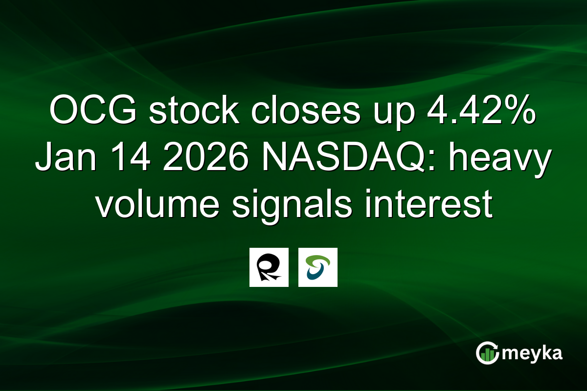 OCG stock closes up 4.42% Jan 14 2026 NASDAQ: heavy volume signals interest