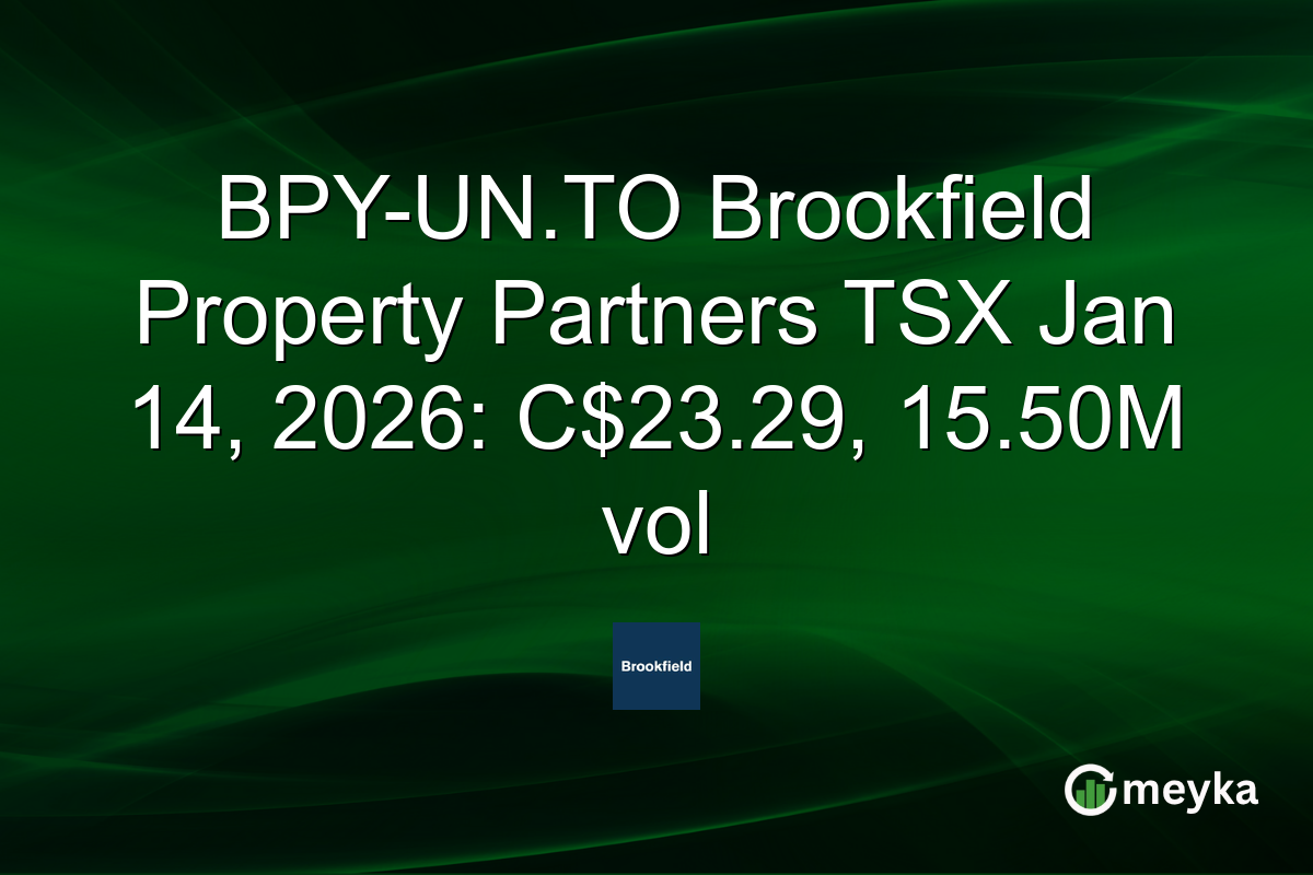 BPY-UN.TO Brookfield Property Partners TSX Jan 14, 2026: C$23.29, 15.50M vol