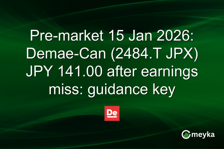 Pre-market 15 Jan 2026: Demae-Can (2484.T JPX) JPY 141.00 after earnings miss: guidance key