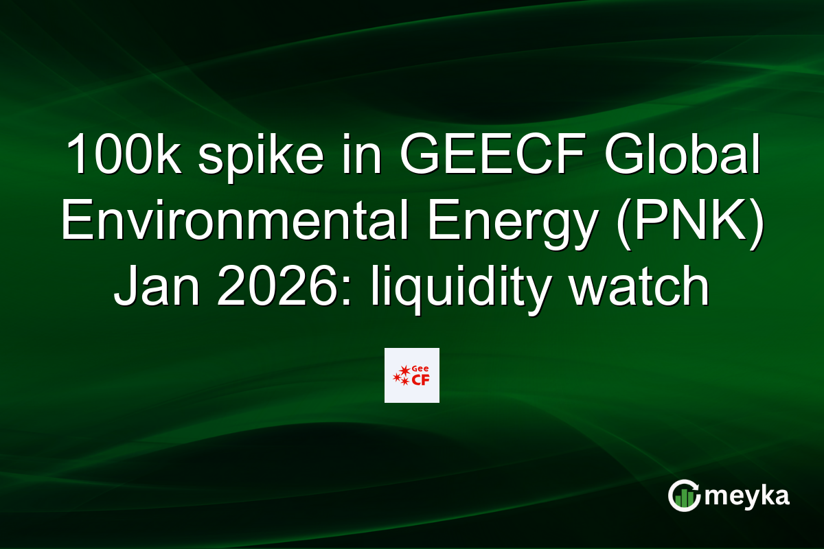 100k spike in GEECF Global Environmental Energy (PNK) Jan 2026: liquidity watch